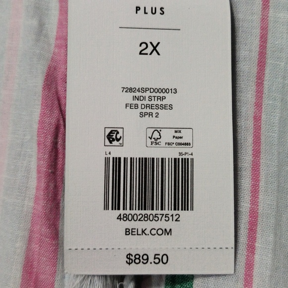 New Striped Dress / Size 2X - Picture 7 of 9